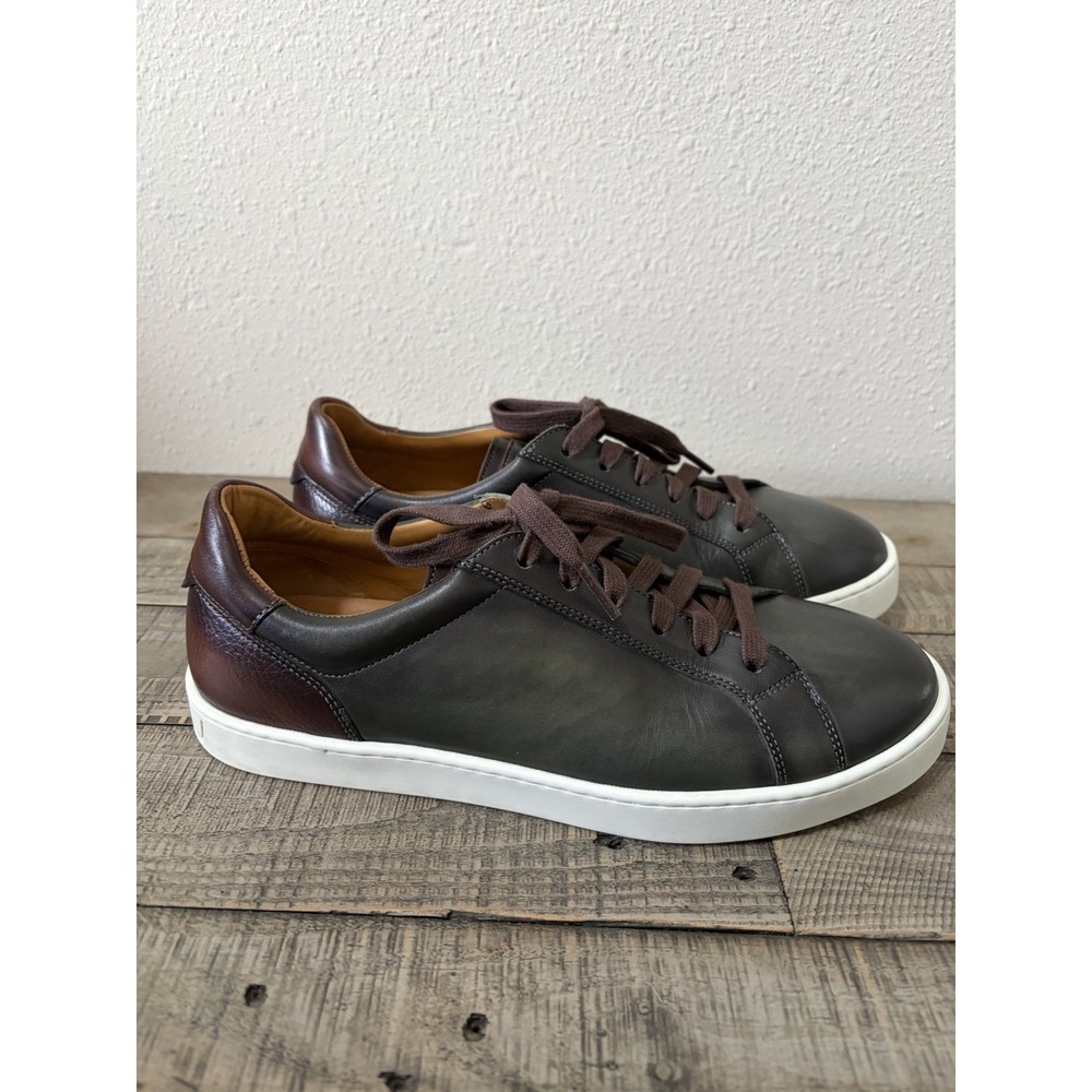 Magnanni Leather Luxury Sneakers Low Profile Men's Sophistication Euro two tone